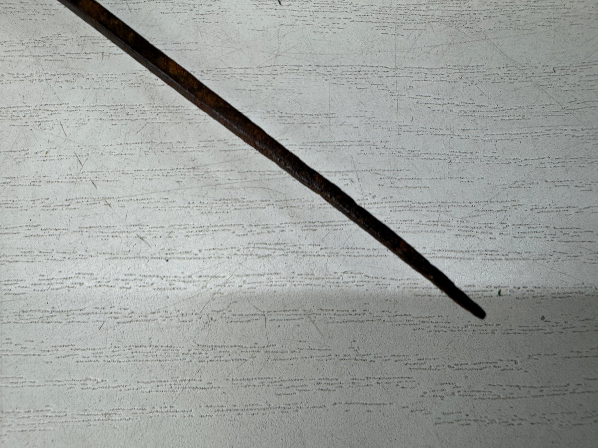 Y11228 YAJIRI Iron Arrowhead Cherry blossom openwork signed Japan antique weapon