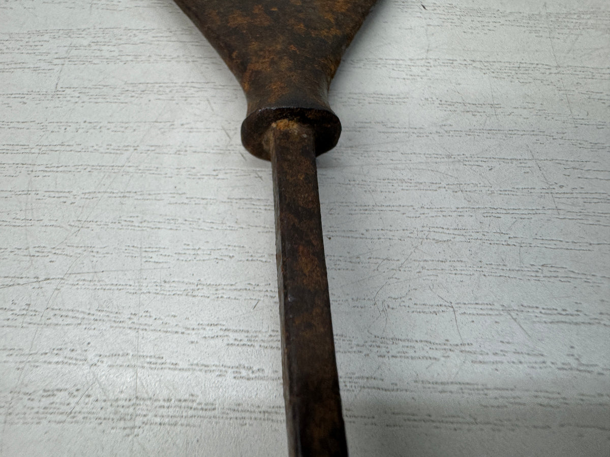 Y11229 YAJIRI Iron Arrowhead Karimata forked type bushi Japan antique bow arrow