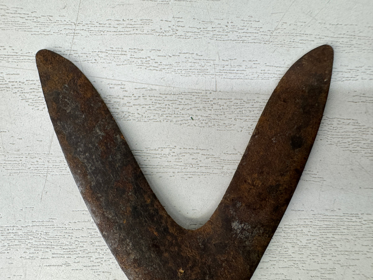 Y11229 YAJIRI Iron Arrowhead Karimata forked type bushi Japan antique bow arrow