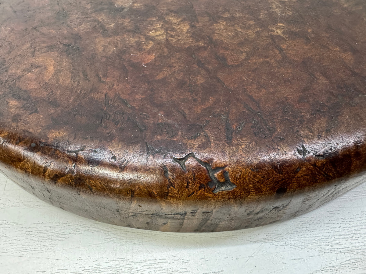 Y11230 TRAY wooden Tamamoku obon ozen round Japan antique kitchen food meal