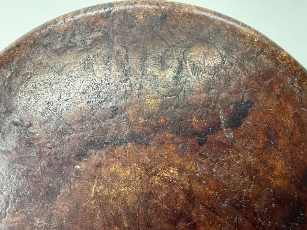 Y11230 TRAY wooden Tamamoku obon ozen round Japan antique kitchen food meal