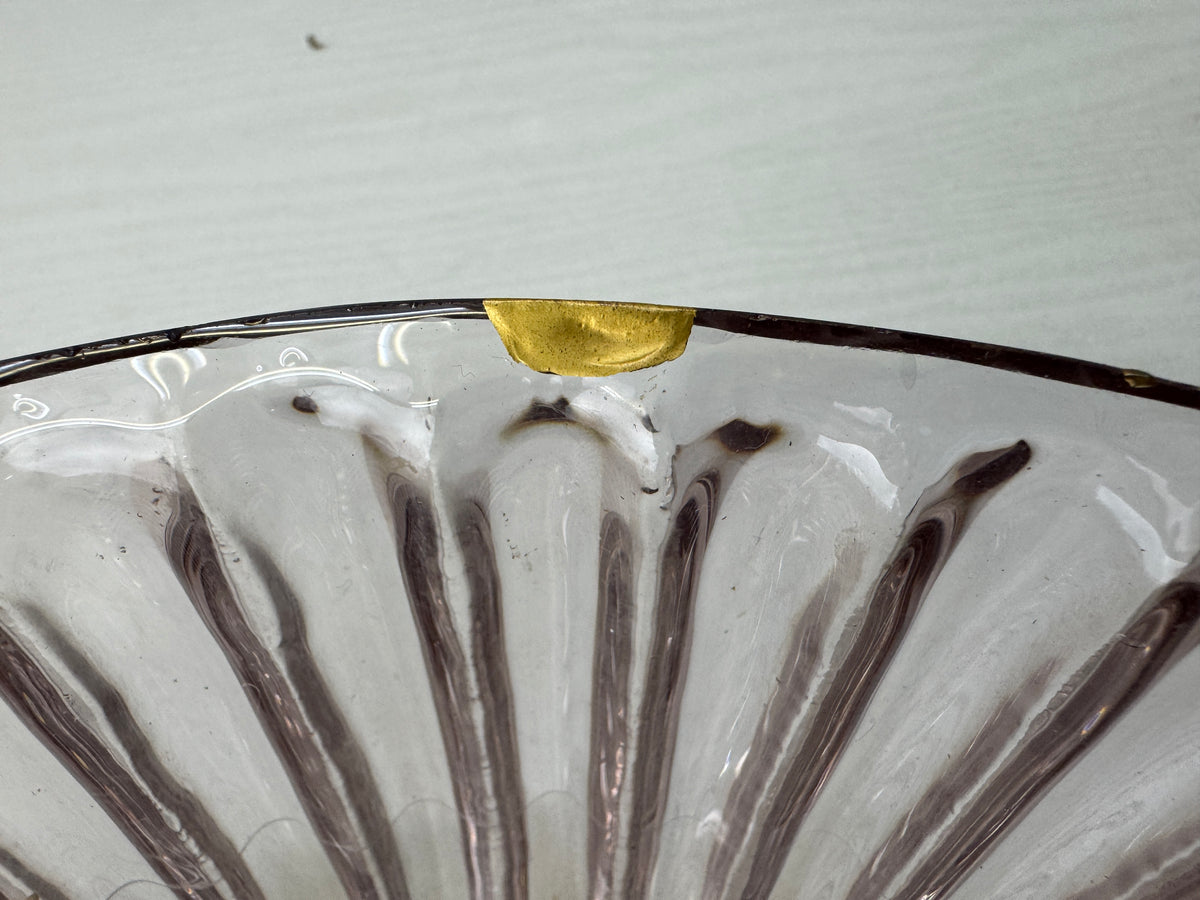 Y11231 CHAWAN Edo glass bowl  kintsugi box chrysanthemum Japan antique tableware