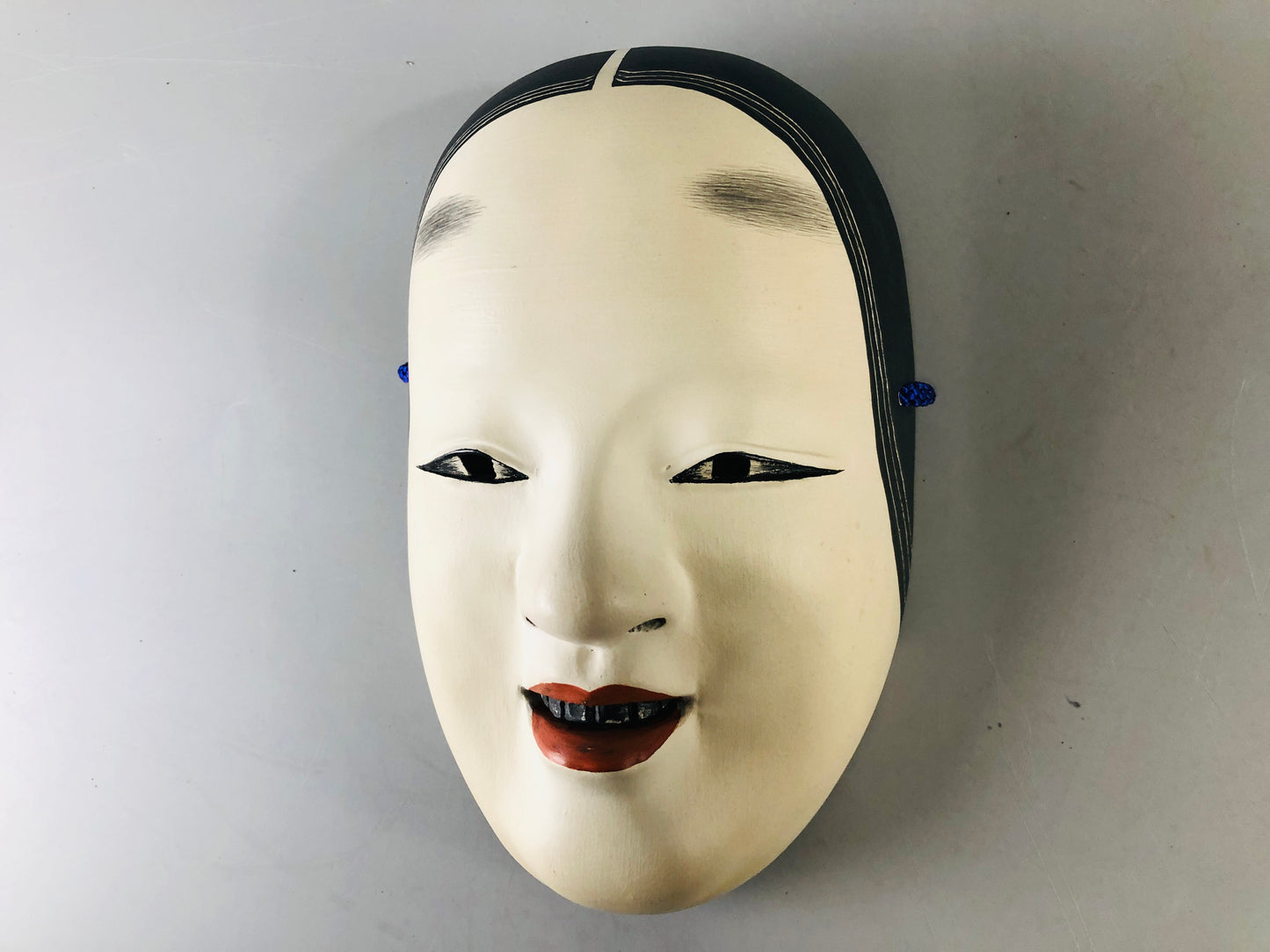 Y7132 NOH MASK wood carving Ko-omote young girl Japan antique traditional omen