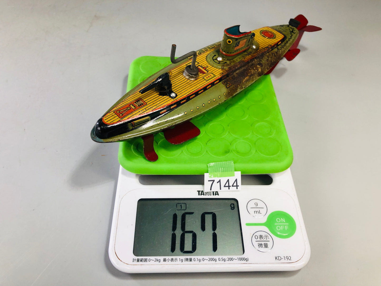 Y7144 TIN TOY Battle ship battleship warship SSN25 Japan antique vintage decor