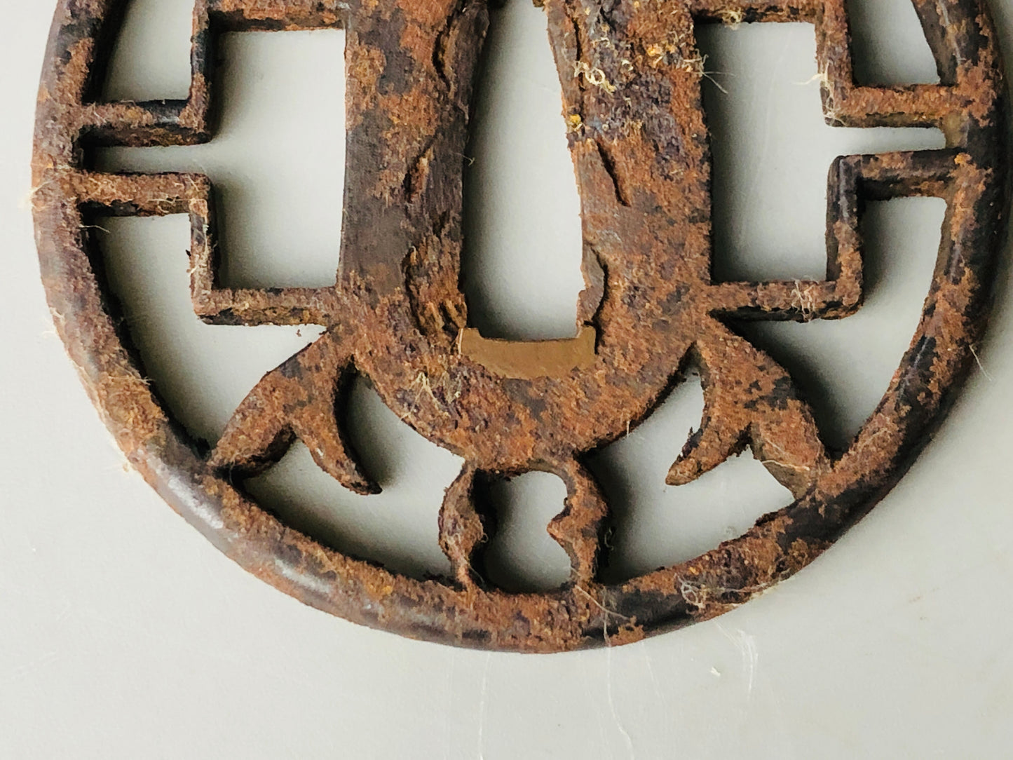 Y7148 TSUBA Iron sword guard crab Japan samurai katana antique koshirae edo