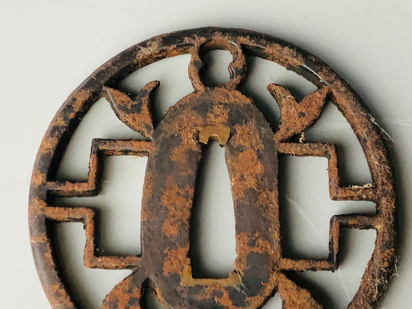 Y7148 TSUBA Iron sword guard crab Japan samurai katana antique koshirae edo