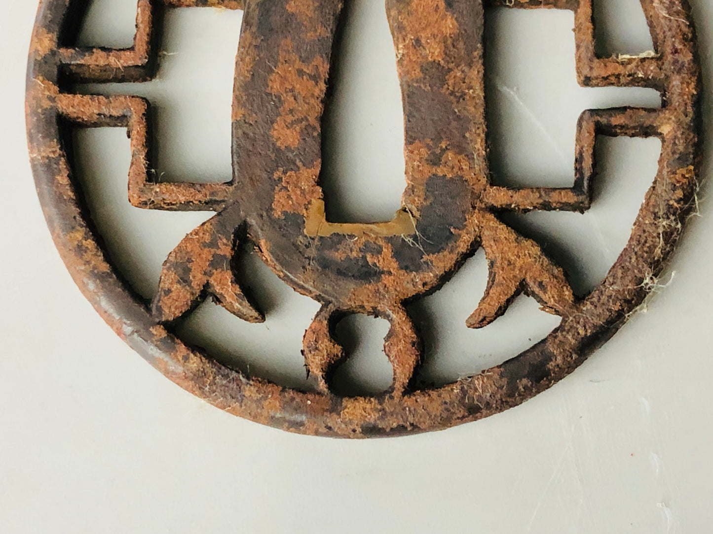 Y7148 TSUBA Iron sword guard crab Japan samurai katana antique koshirae edo