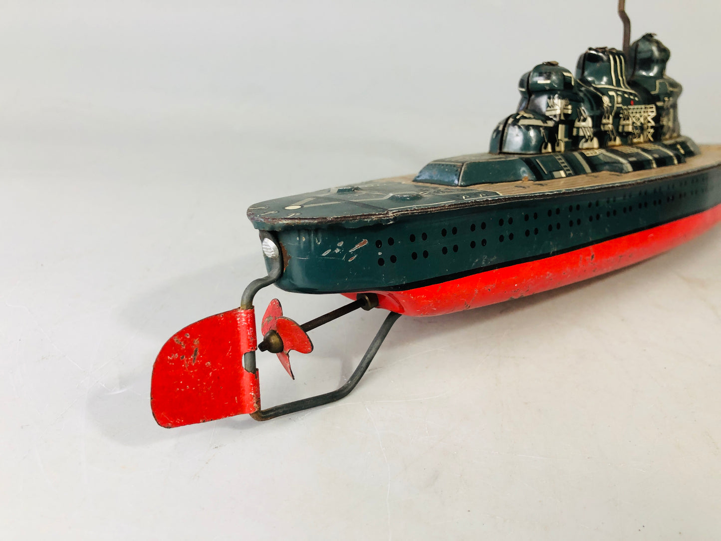 Y7149 TIN TOY Battleship Musashi battle ship warship Japanese antique vintage