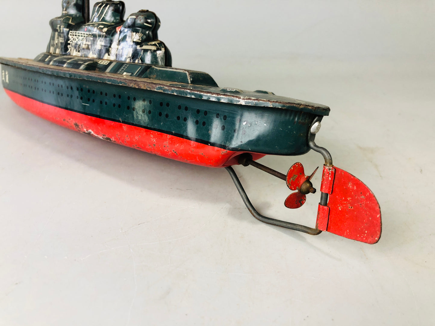 Y7149 TIN TOY Battleship Musashi battle ship warship Japanese antique vintage