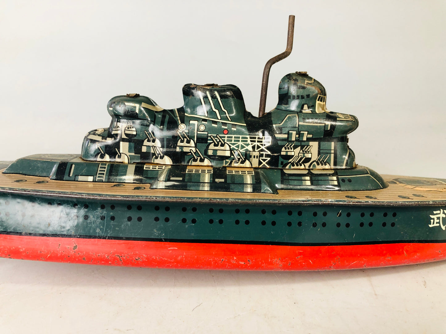 Y7149 TIN TOY Battleship Musashi battle ship warship Japanese antique vintage