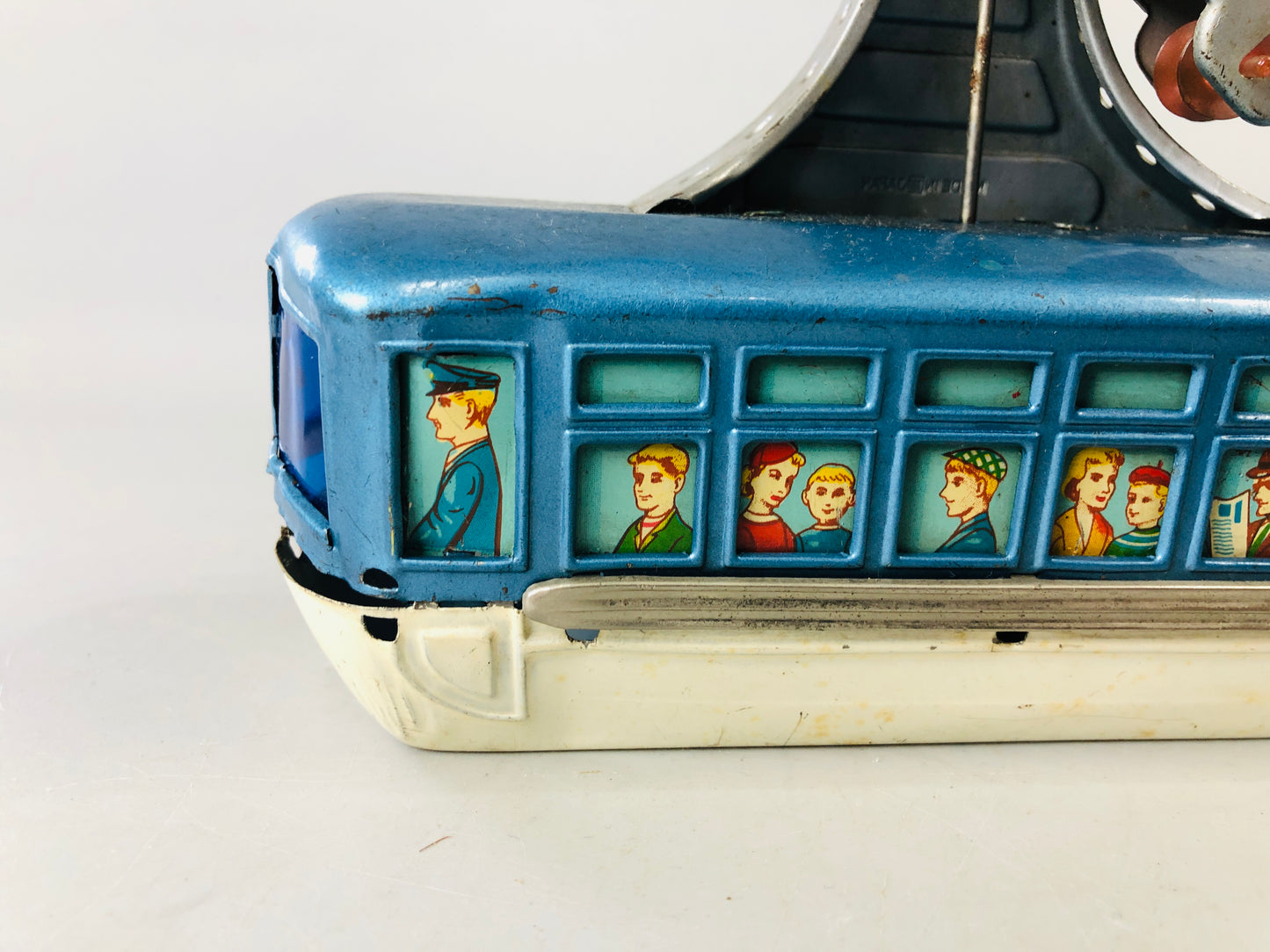 Y7152 TIN TOY Cable railway car gondola Japanese antique vintage interior