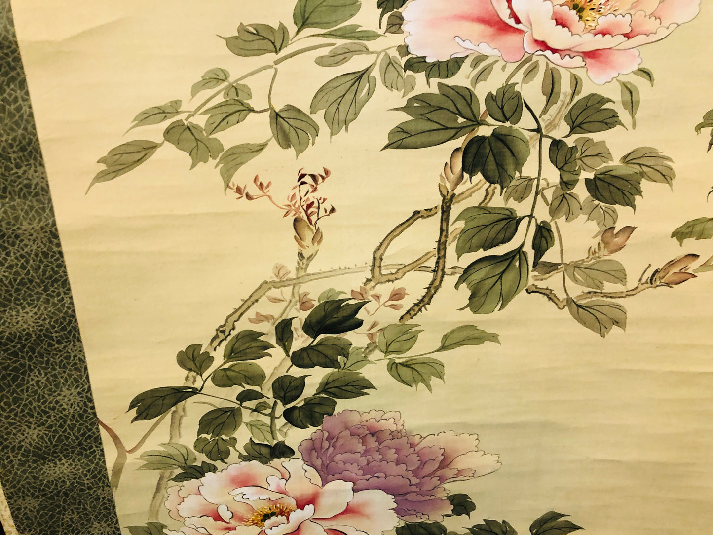 Y7164 KAKEJIKU Flower Butterfly signed box Japan antique hanging scroll art