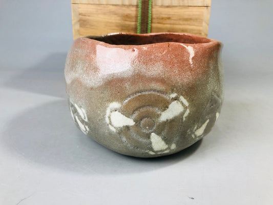 Y7183 CHAWAN Raku-ware bowl signed box Japan antique tea ceremony pottery