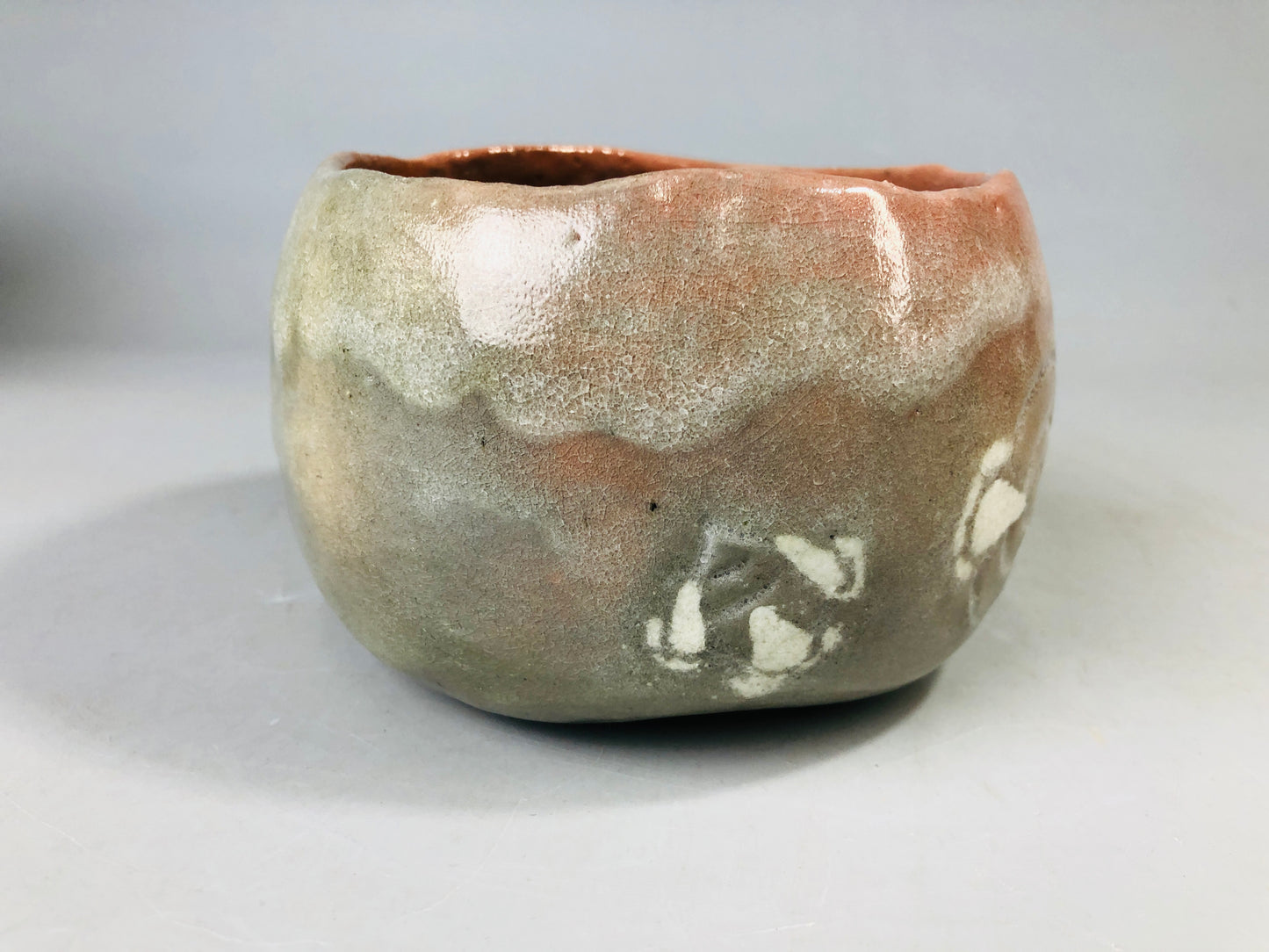 Y7183 CHAWAN Raku-ware bowl signed box Japan antique tea ceremony pottery