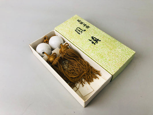 Y7188 FUCHIN White stone box Japan kakejiku Hanging Scroll Weight interior decor
