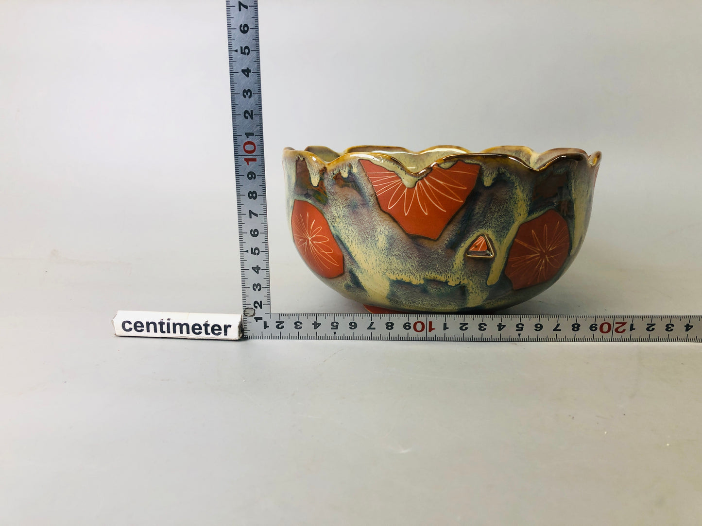 Y7192 CHAWAN Takatori-ware confectionery bowl openwork Japan antique tableware