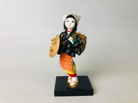 Y7203 NINGYO Japanese doll tea picking girl figurine Japan antique interior