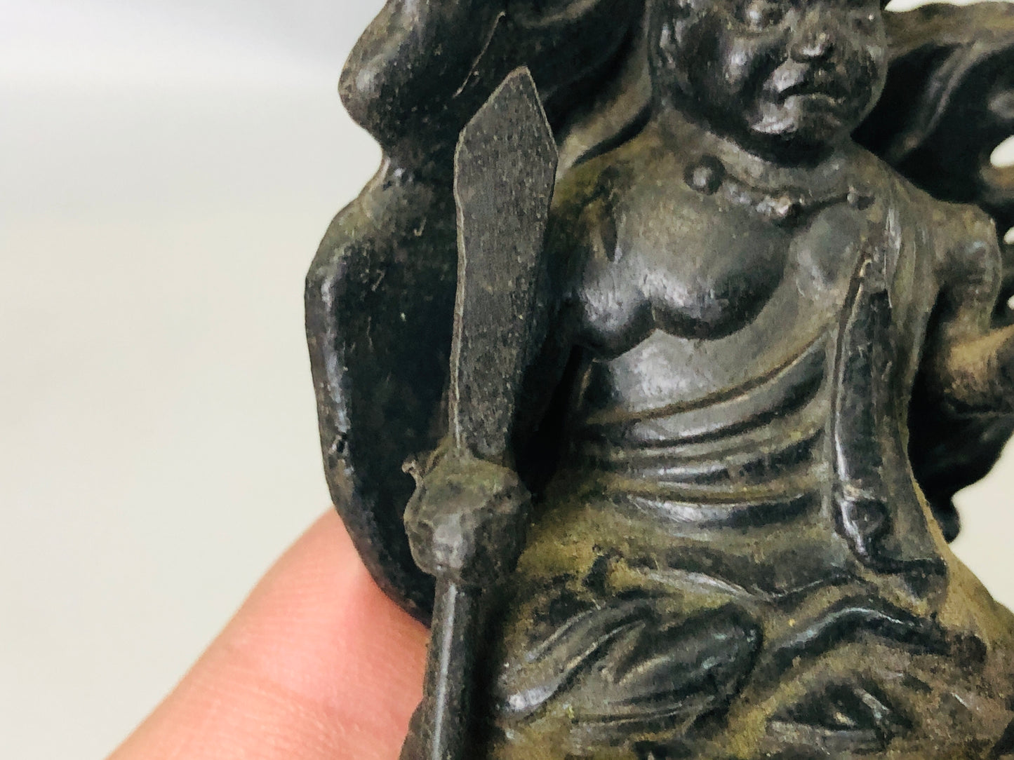 Y7234 STATUE metal Fudo Myoo Buddha figure figurine Japan antique Buddhism decor