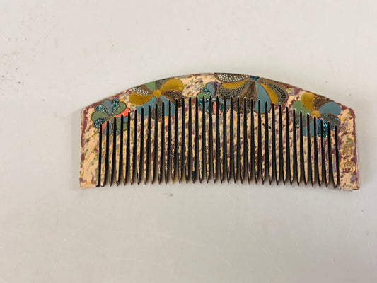 Y7269 KANZASHI Comb Windmill Makie hairpin signed Japan antique accessory kimono