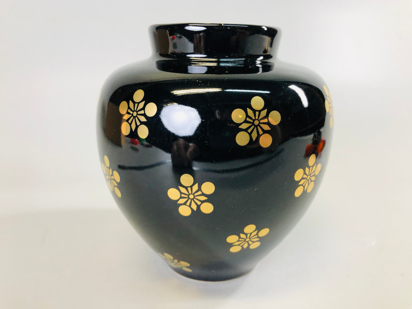 Y7294 TEA CADDY Kutani-ware signed box Japanese Tea Ceremony antique containter