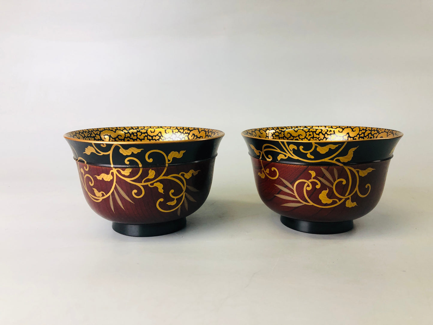 Y7312 HAISEN Makie Wash Basin bowl pair box Lucky mallet Japan antique container