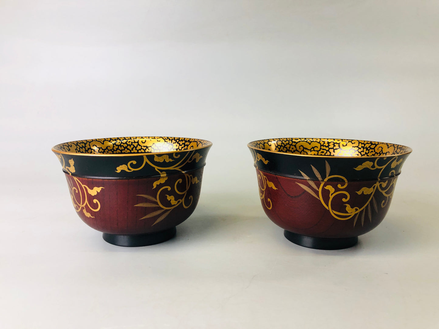 Y7312 HAISEN Makie Wash Basin bowl pair box Lucky mallet Japan antique container