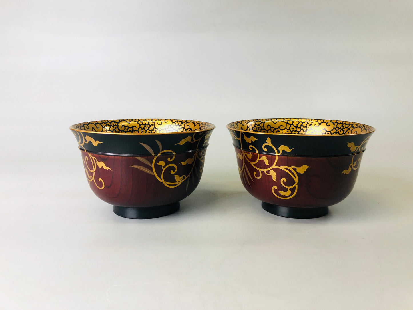 Y7312 HAISEN Makie Wash Basin bowl pair box Lucky mallet Japan antique container