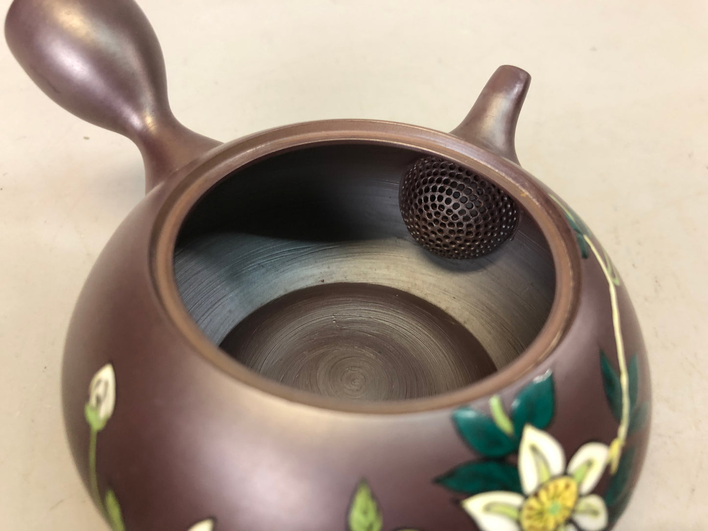 Y7348 KYUSU Banko-ware teapot signed pot Japan antique Tea Ceremony tableware