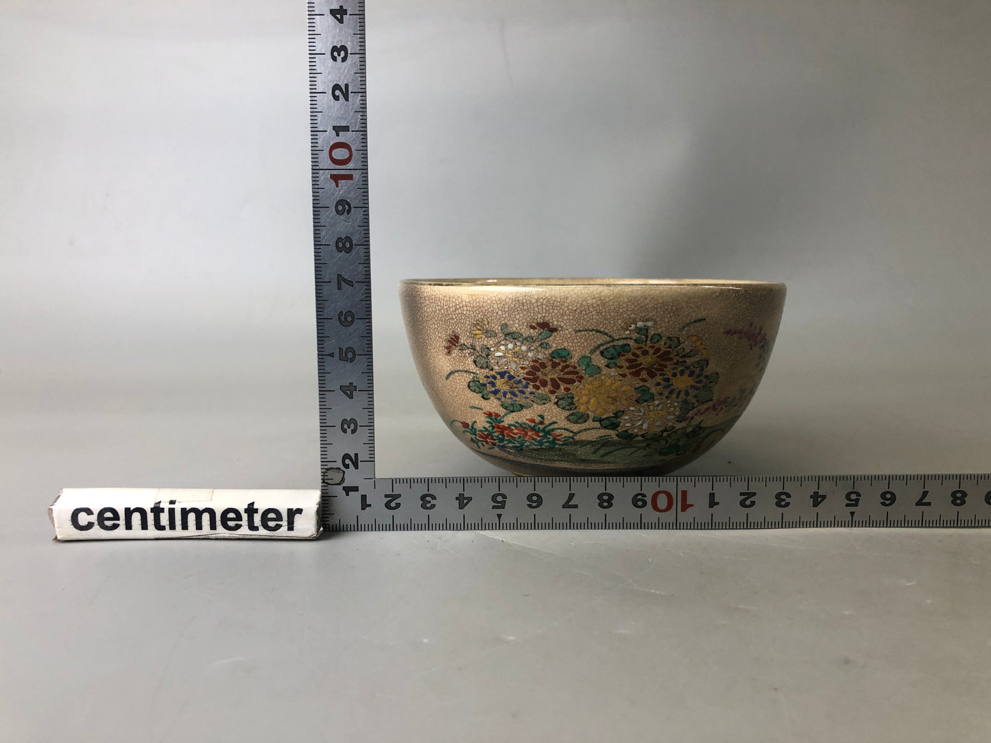 Y7435 CHAWAN Ninsei Kyo-ware bowl signed Japan antique tea ceremony pottery