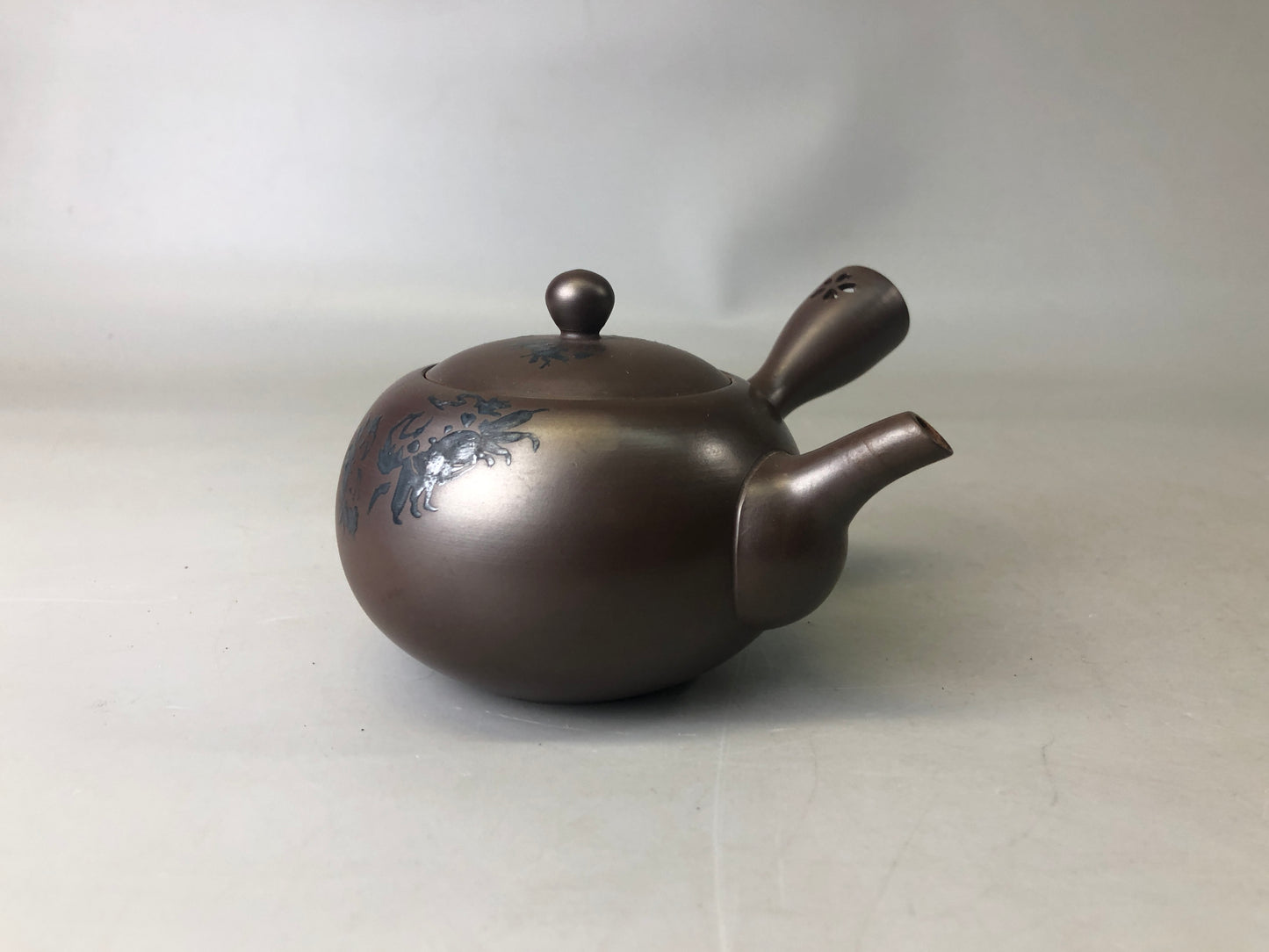 Y7444 KYUSU Banko-ware teapot signed crab Japan antique Tea Ceremony pottery