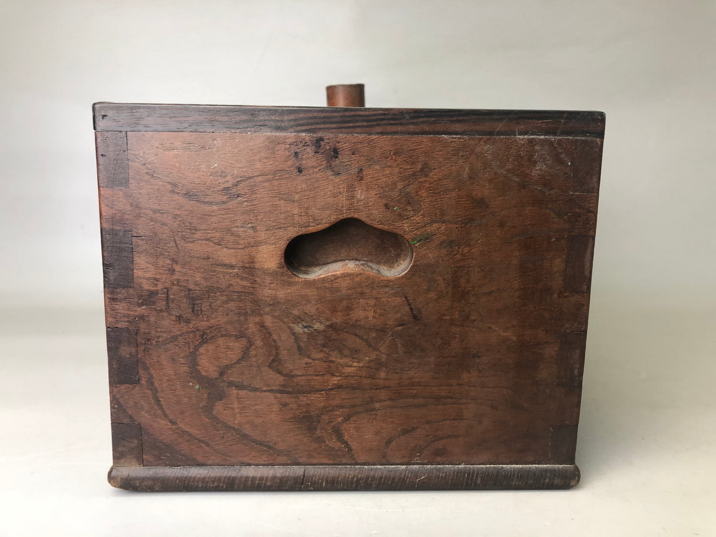 Y7445 HIBACHI wooden charcoal brazier tobacco tray zelkova Japan antique