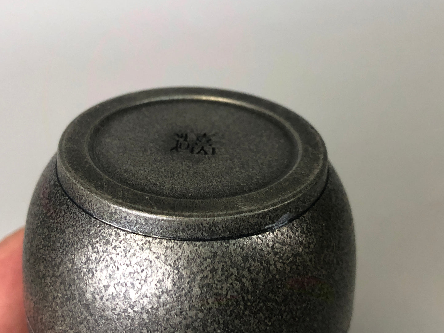 Y7483 TEA CADDY tin urn signed box Japan Tea Ceremony antique containter case