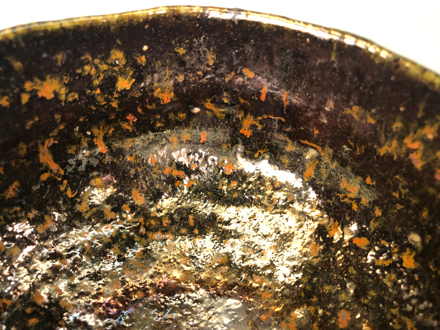 Y7485 CHAWAN Raku-ware bowl signed Japan antique tea ceremony pottery teacup