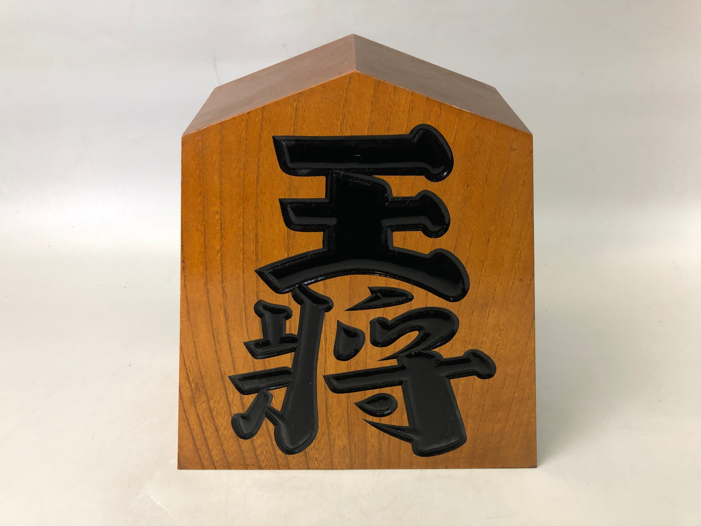 Y7514 OKIMONO wooden Shogi King ornament figure Japan antique interior decor