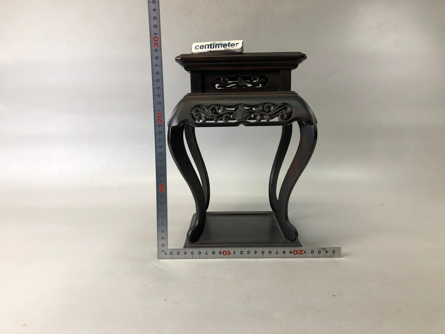 Y7556 FLOWER STAND wooden openwork Makassar Ebony Japan antique ikebana interior