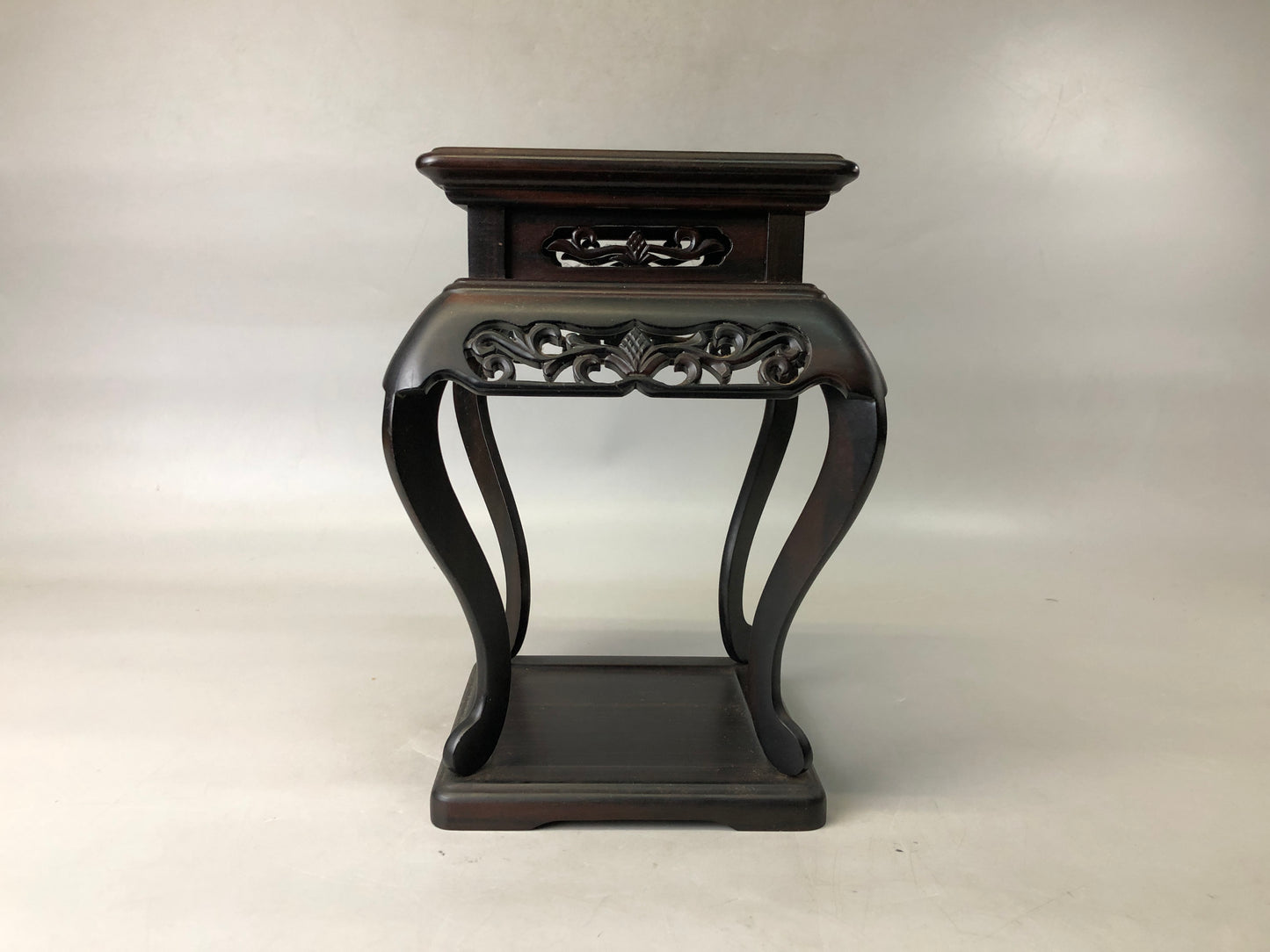 Y7556 FLOWER STAND wooden openwork Makassar Ebony Japan antique ikebana interior