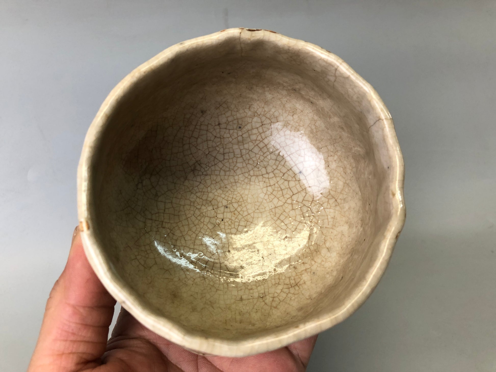 Y7565 CHAWAN Rengetsu bowl signed appraisal box Japan antique tea