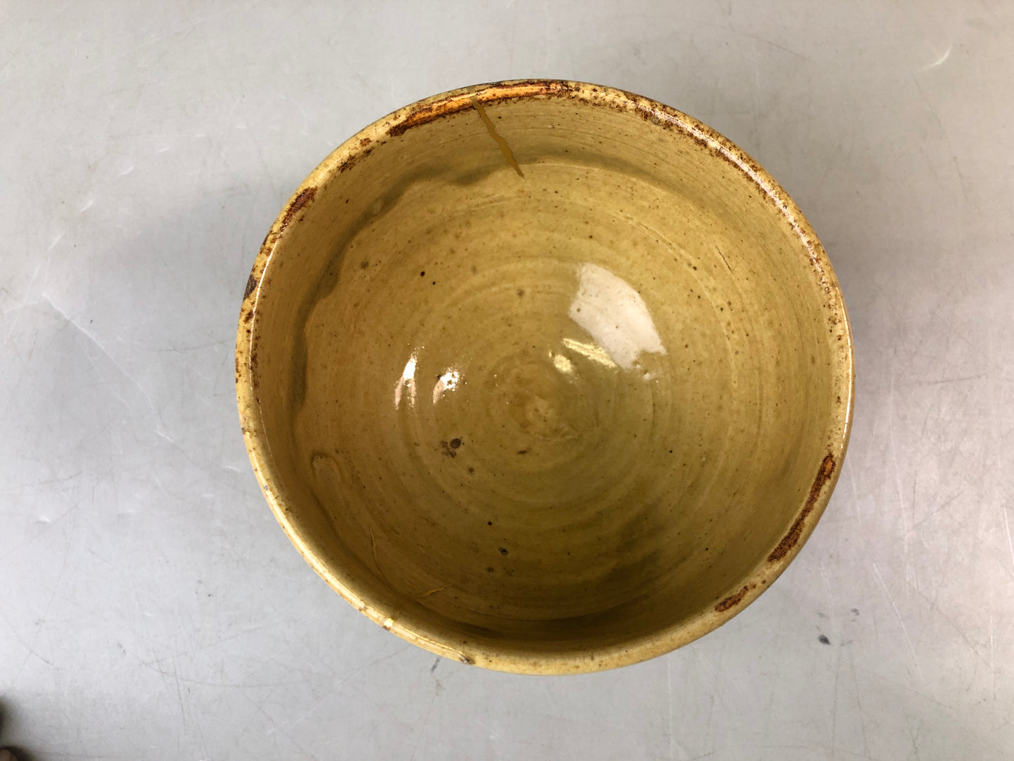 Y7583 CHAWAN Seto-ware kiseto bowl signed kintsugi Japan antique tea ceremony