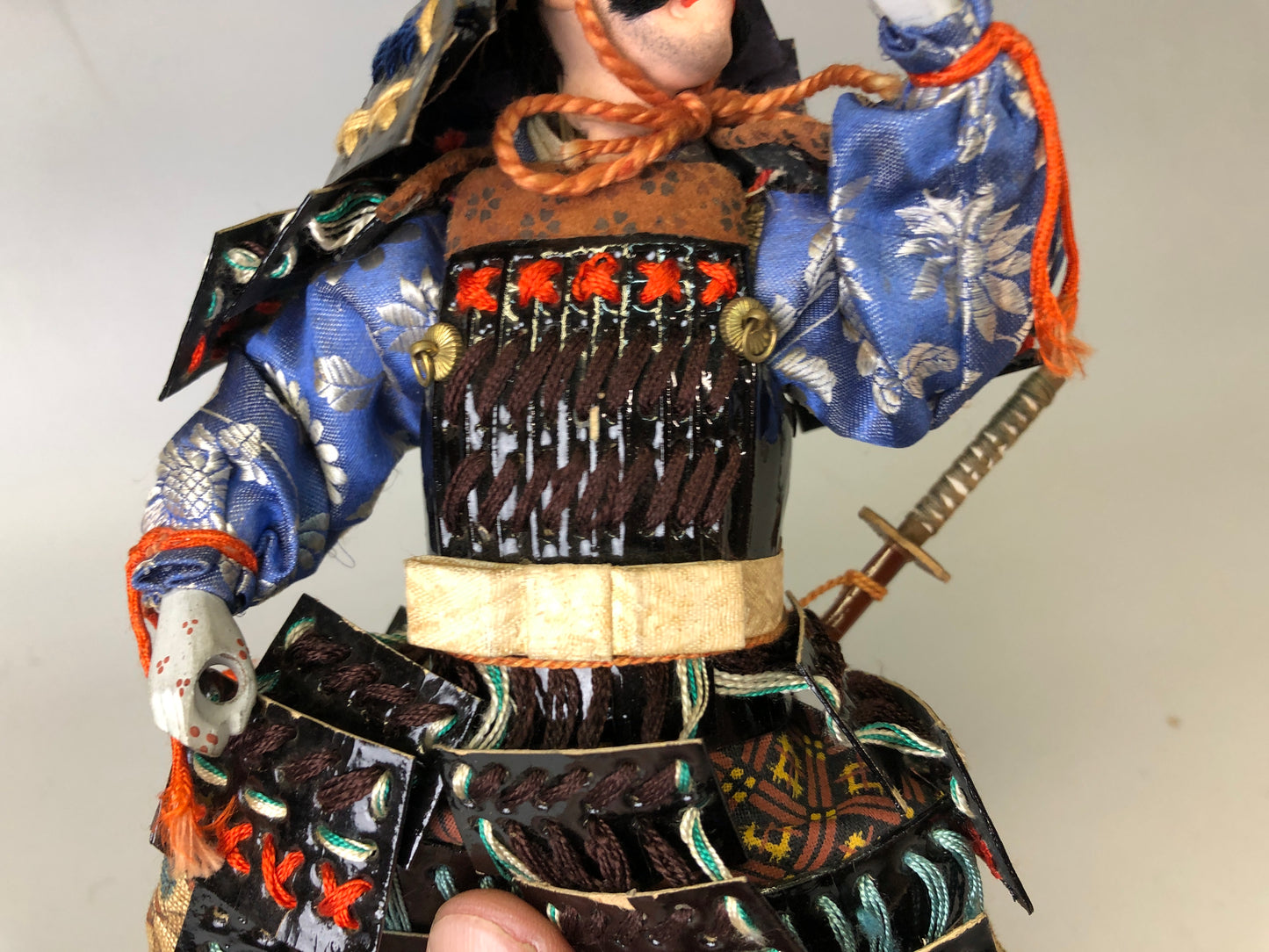 Y7591 NINGYO Japanese warrior doll Tiger Samurai Japan antique figure interior