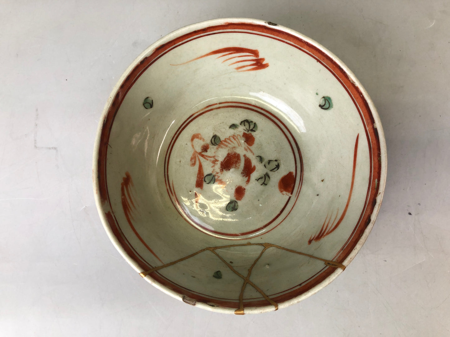 Y7595 CHAWAN Gosuakae bowl kintsugi box Japan antique pottery tableware vintage