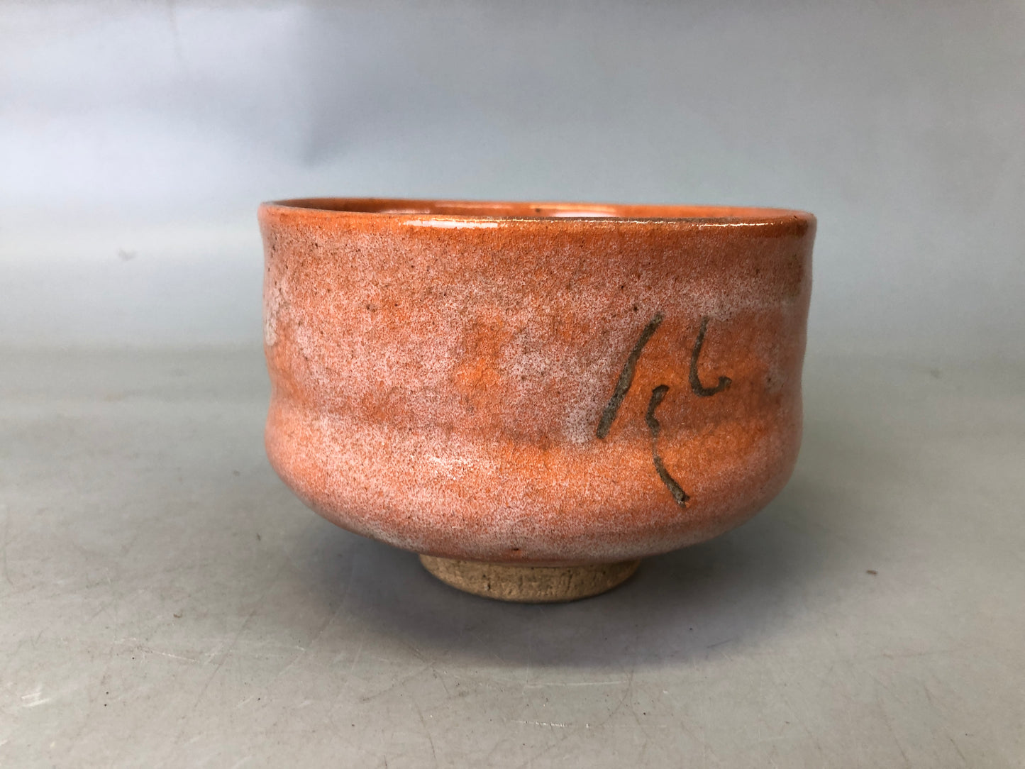 Y7610 CHAWAN Raku-ware red bowl signed box Japan antique tea ceremony pottery