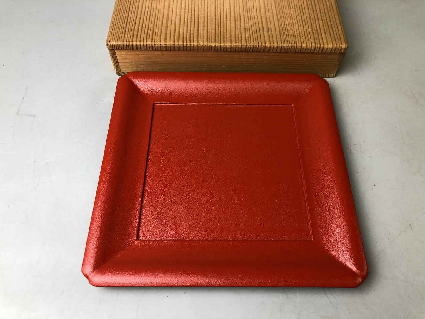 Y7615 TRAY Wakasa lacquer obon ozen signed box Japan antique tableware kitchen