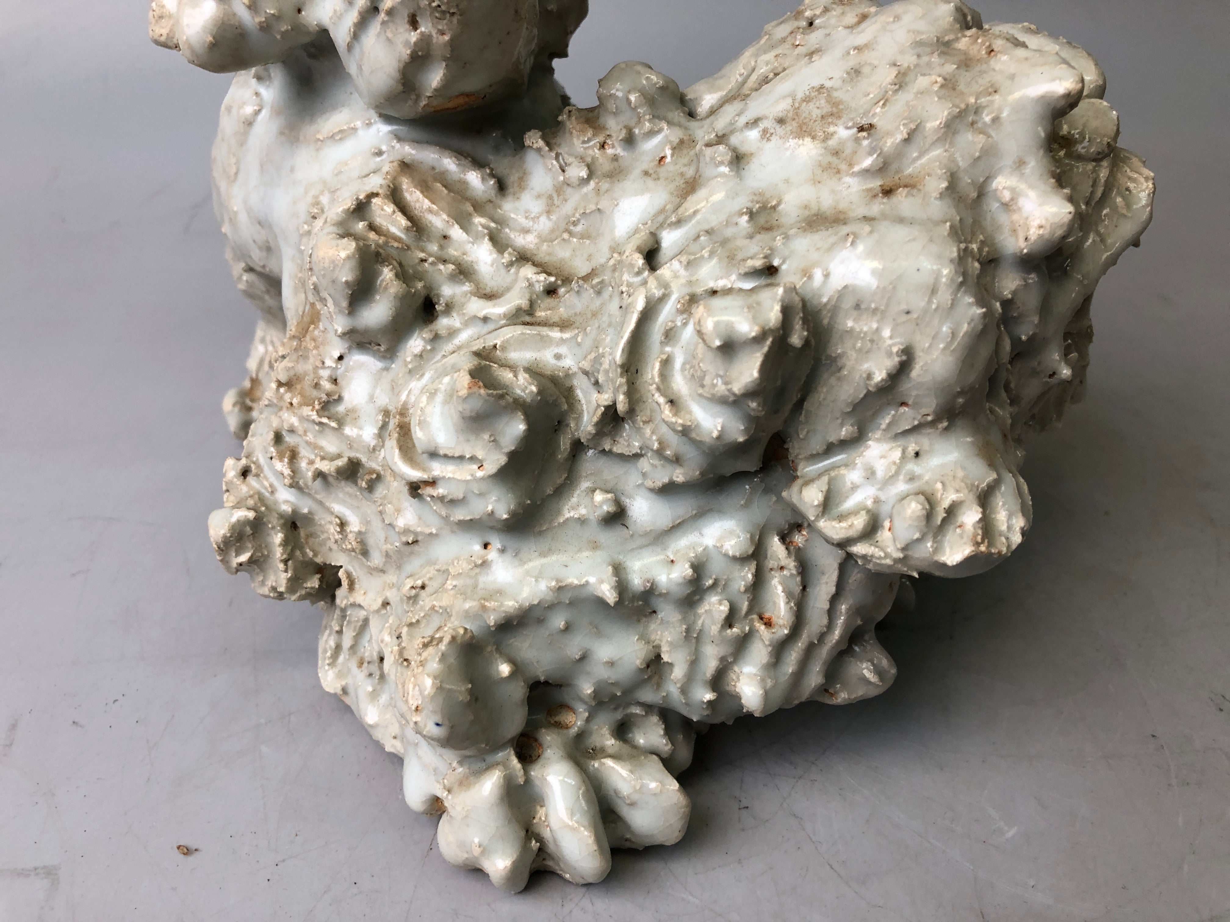 Y7631 OKIMONO Seto-ware Lion figurine Japan antique interior