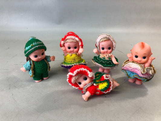 Y7657 NINGYO Kewpie soft vinyl doll set of 5 Showa retro Japan antique figurine