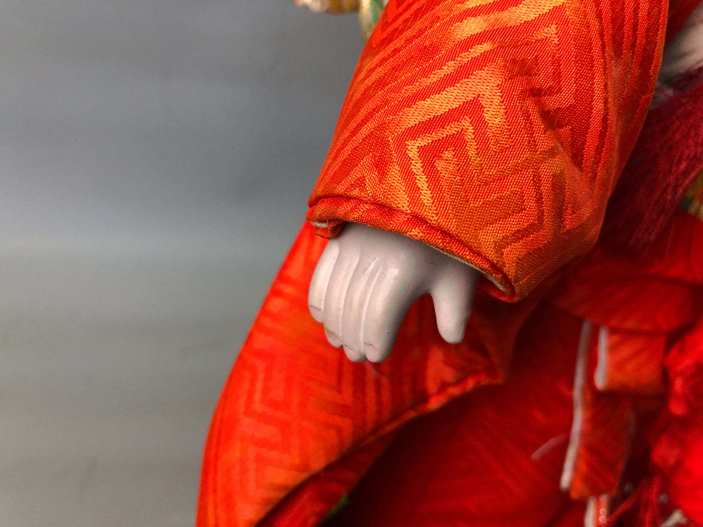 Y7686 NINGYO Ichimatsu doll red kimono girl figurine Japan antique figure