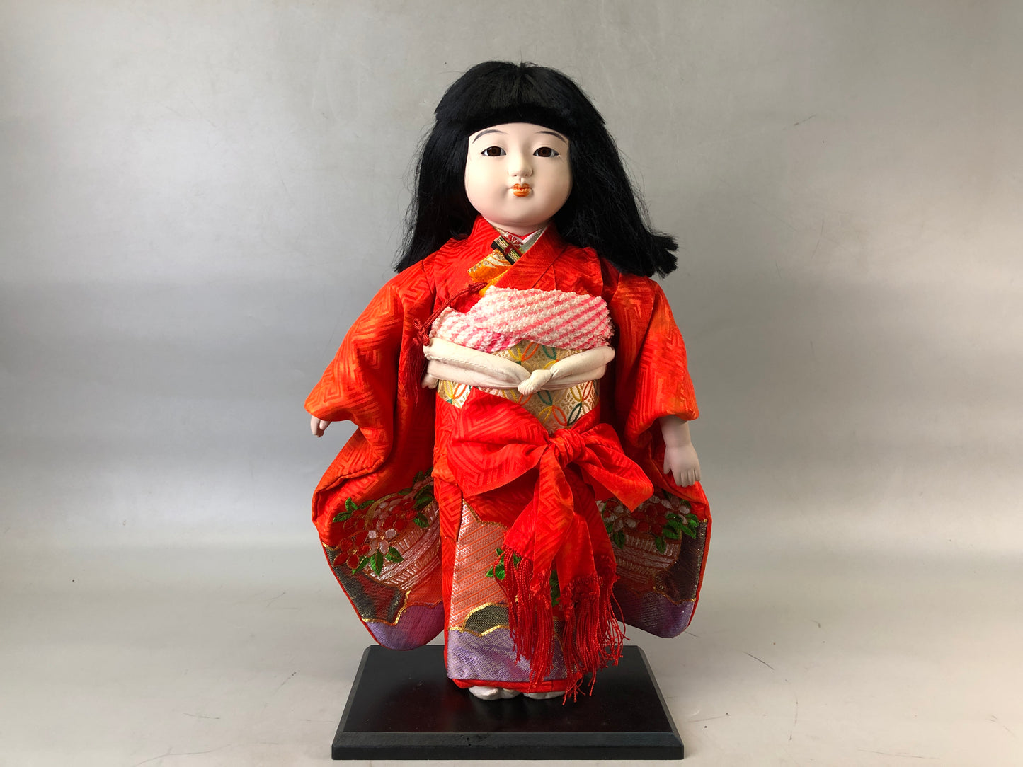 Y7686 NINGYO Ichimatsu doll red kimono girl figurine Japan antique figure