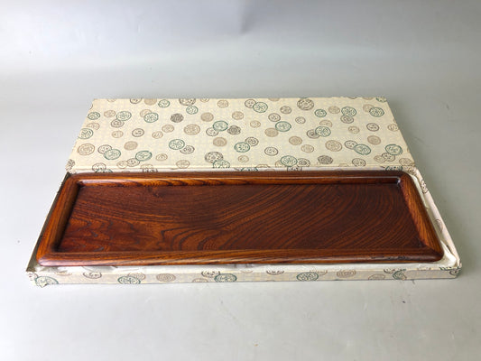 Y7713 TRAY wood Ichimonji obon ozen zelkova box Japan antique tableware kitchen