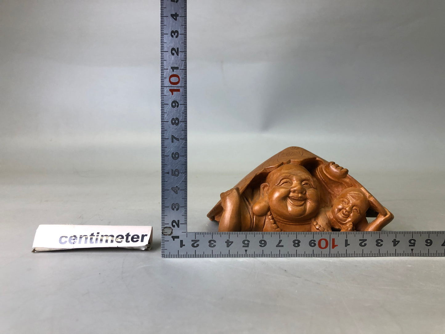 Y7716 OKIMONO wood carving Karako child figurine Japan antique decor interior