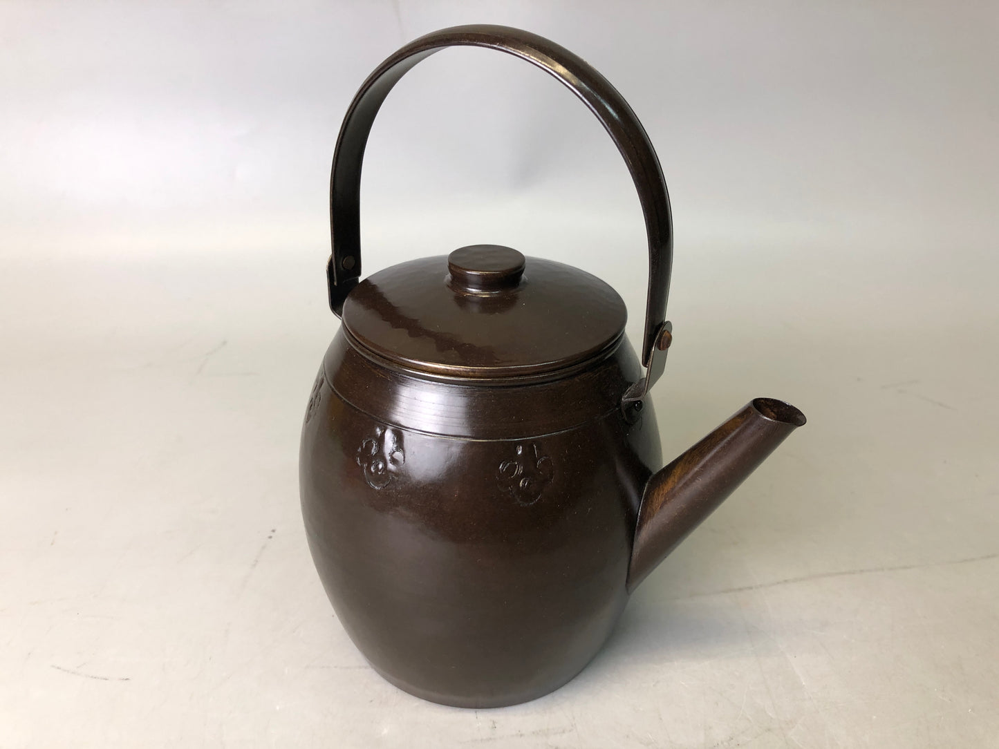 Y7719 KETTLE Copper tea pot teapot Japan antique vintage kitchen tableware