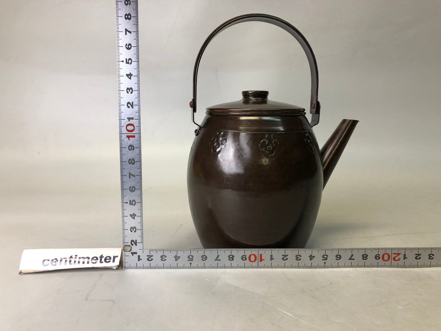 Y7719 KETTLE Copper tea pot teapot Japan antique vintage kitchen tableware